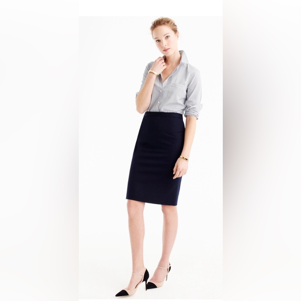 J. Crew Dark Navy Pencil Skirt